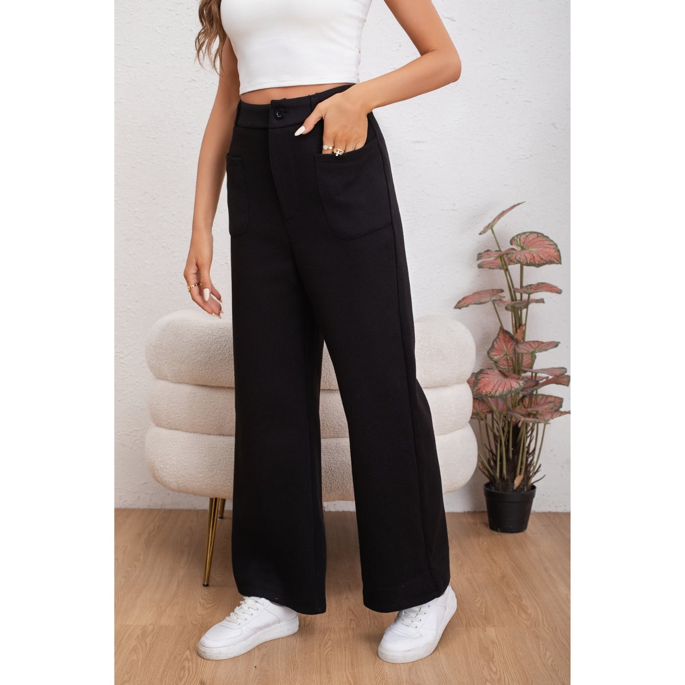 PANTALÓN CASUAL MUJER BOLSILLO OTOÑO INVIERNO ANCHO 0126 - 3