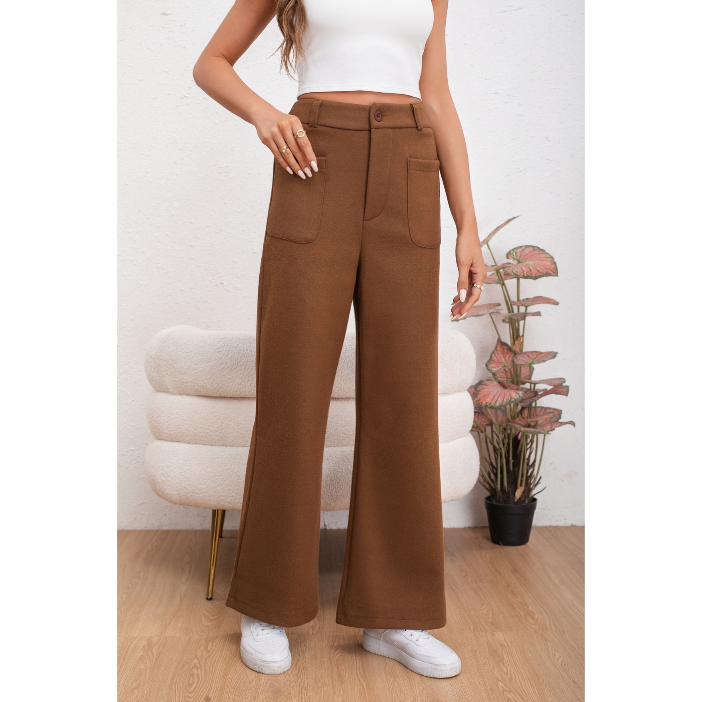 PANTALÓN CASUAL MUJER BOLSILLO OTOÑO INVIERNO ANCHO 0126 - 3