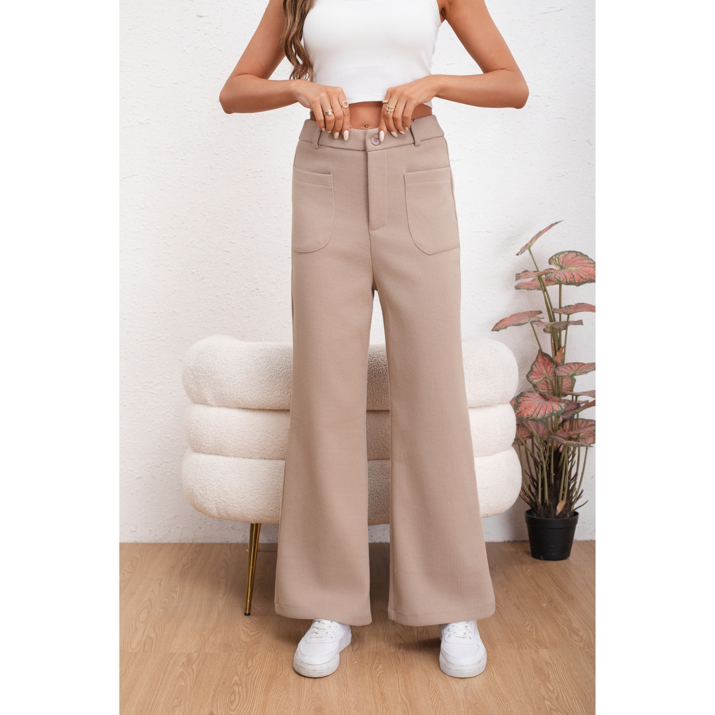 PANTALÓN CASUAL MUJER BOLSILLO OTOÑO INVIERNO ANCHO 0126 - 3