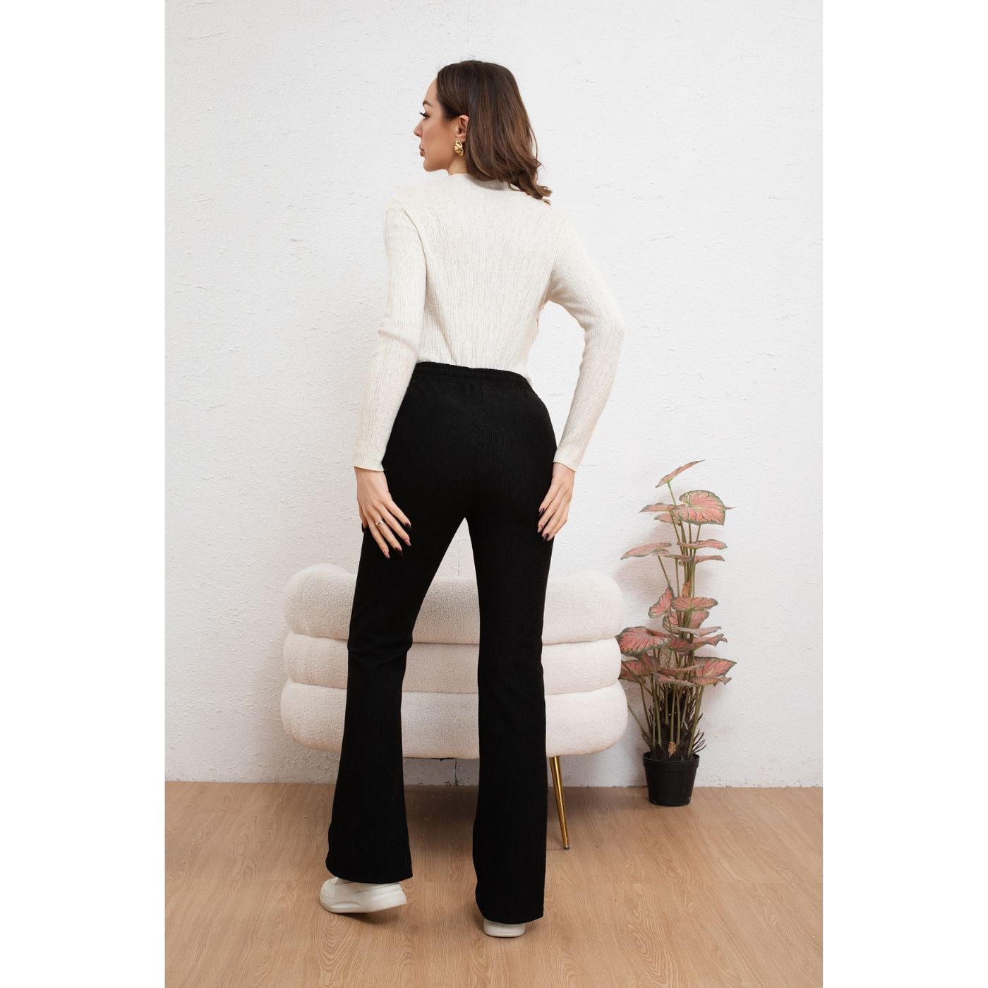 PANTALÓN CALZA FLARE INVIERNO MUJER FORRO FRISADO ACANALADA 7131 - 3