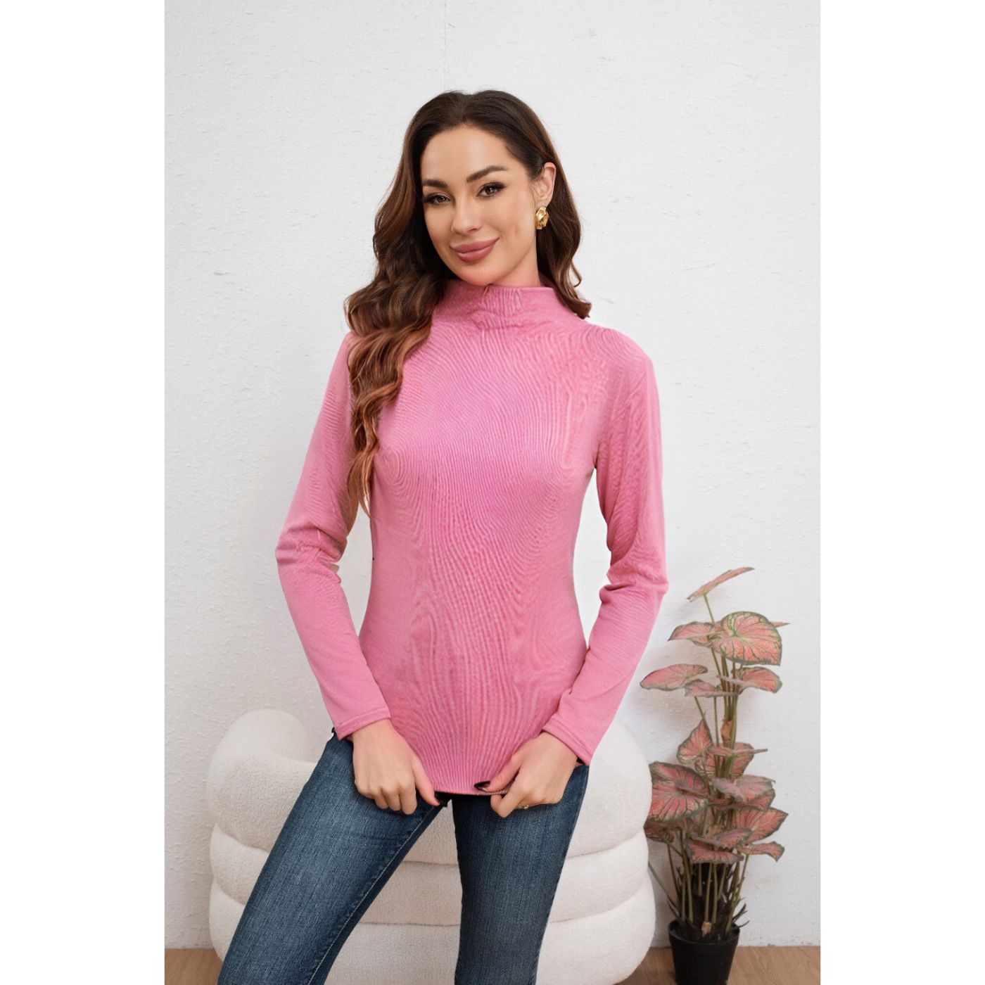 POLERA MUJER BEATLE FRISADO MANGA LARGA COLORES 2035 - 1