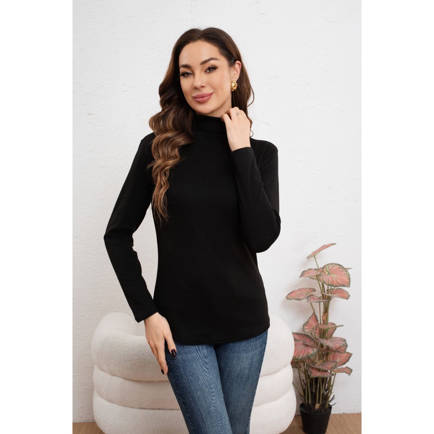 POLERA MUJER BEATLE FRISADO MANGA LARGA COLORES 2035 - 2