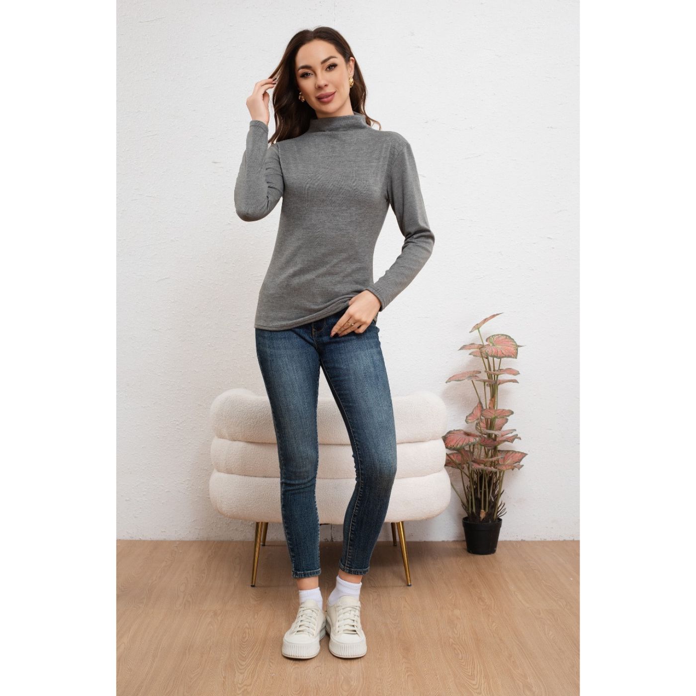 POLERA MUJER BEATLE FRISADO MANGA LARGA COLORES 2035 - 3