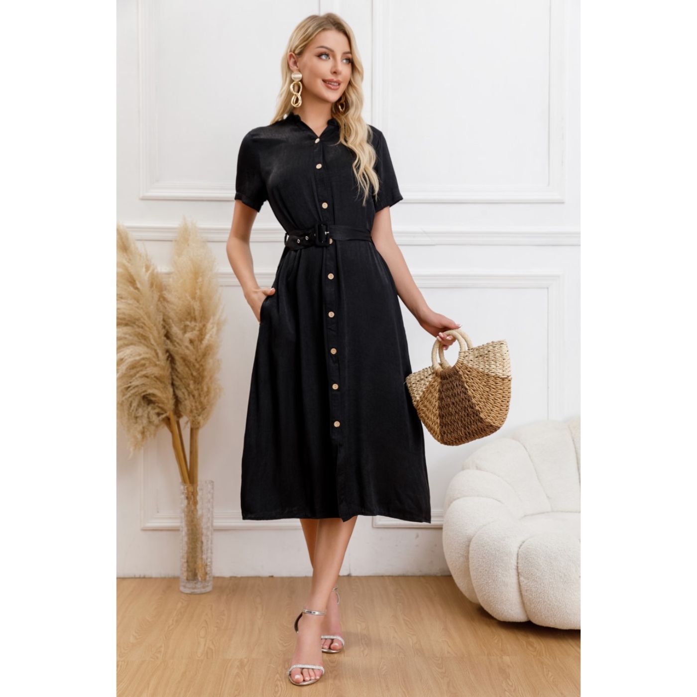 VESTIDO LARGO PRIMAVERA MUJER SEMI FORMAL CASUAL CON MANGAS PREMIUM323 - 2
