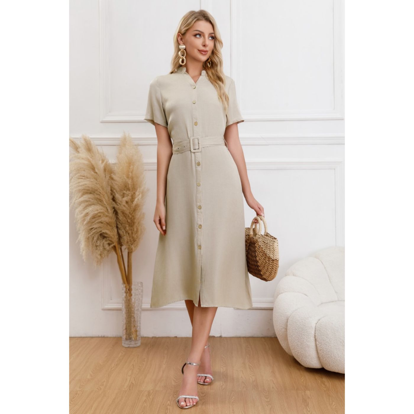 VESTIDO LARGO PRIMAVERA MUJER SEMI FORMAL CASUAL CON MANGAS PREMIUM323 - 2
