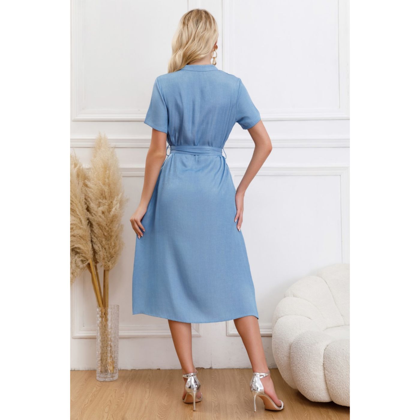 VESTIDO LARGO PRIMAVERA MUJER SEMI FORMAL CASUAL CON MANGAS PREMIUM323 - 3