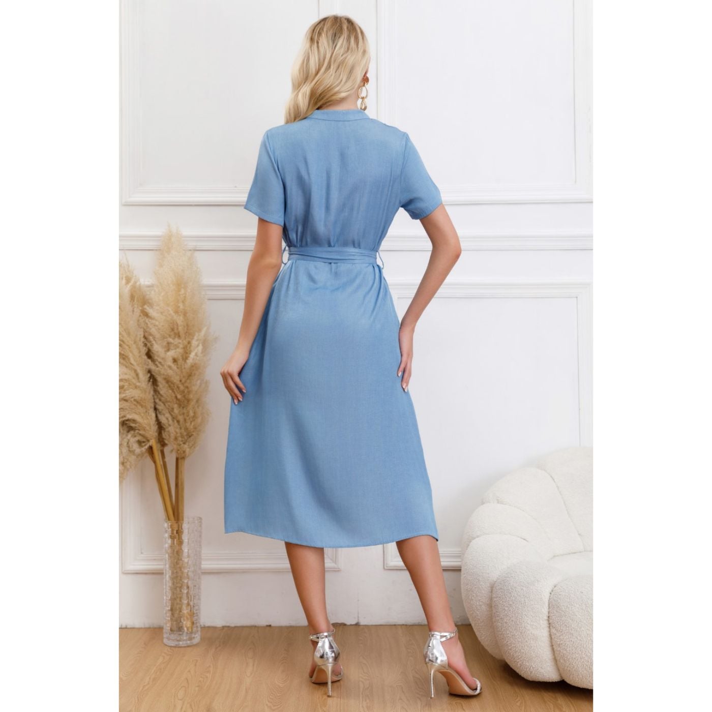 VESTIDO LARGO PRIMAVERA MUJER SEMI FORMAL CASUAL CON MANGAS PREMIUM323 - 3