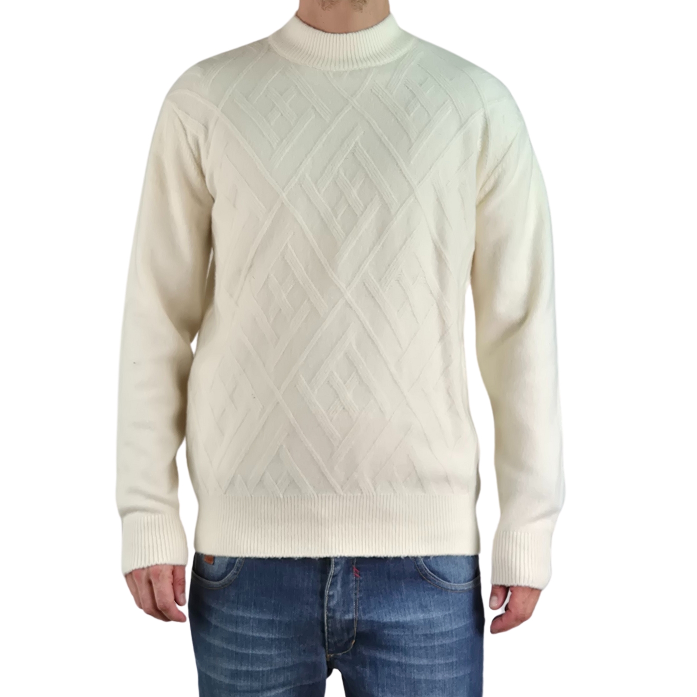 SWEATER TEJIDO HOMBRE ALGODON CUELLO REDONDO TEXTURA COLORES 7186 - 1