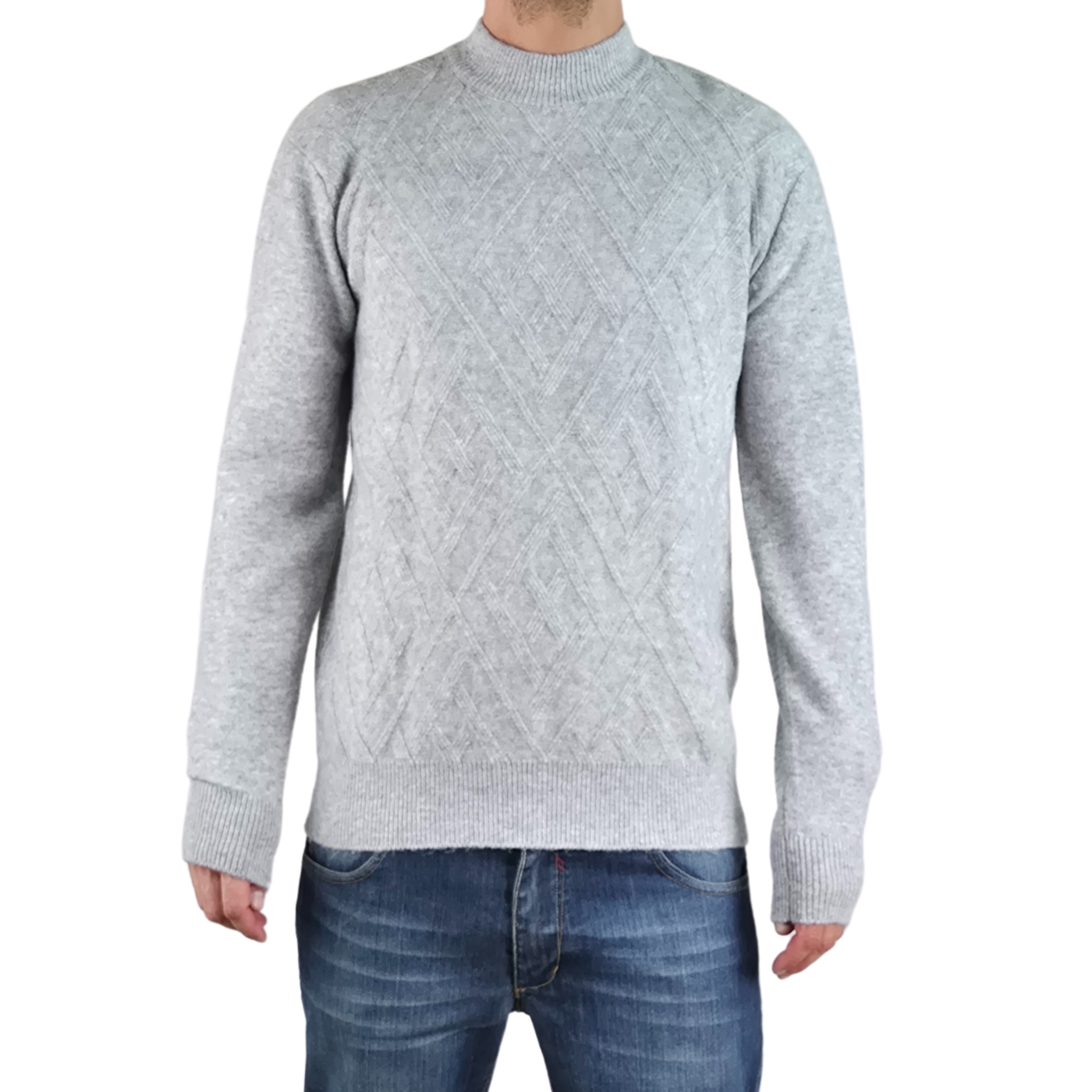 SWEATER TEJIDO HOMBRE ALGODON CUELLO REDONDO TEXTURA COLORES 7186 - 1