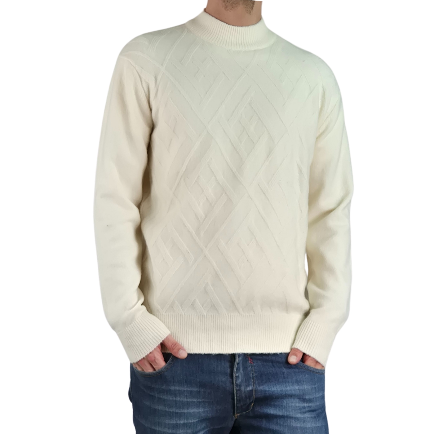 SWEATER TEJIDO HOMBRE ALGODON CUELLO REDONDO TEXTURA COLORES 7186 - 2