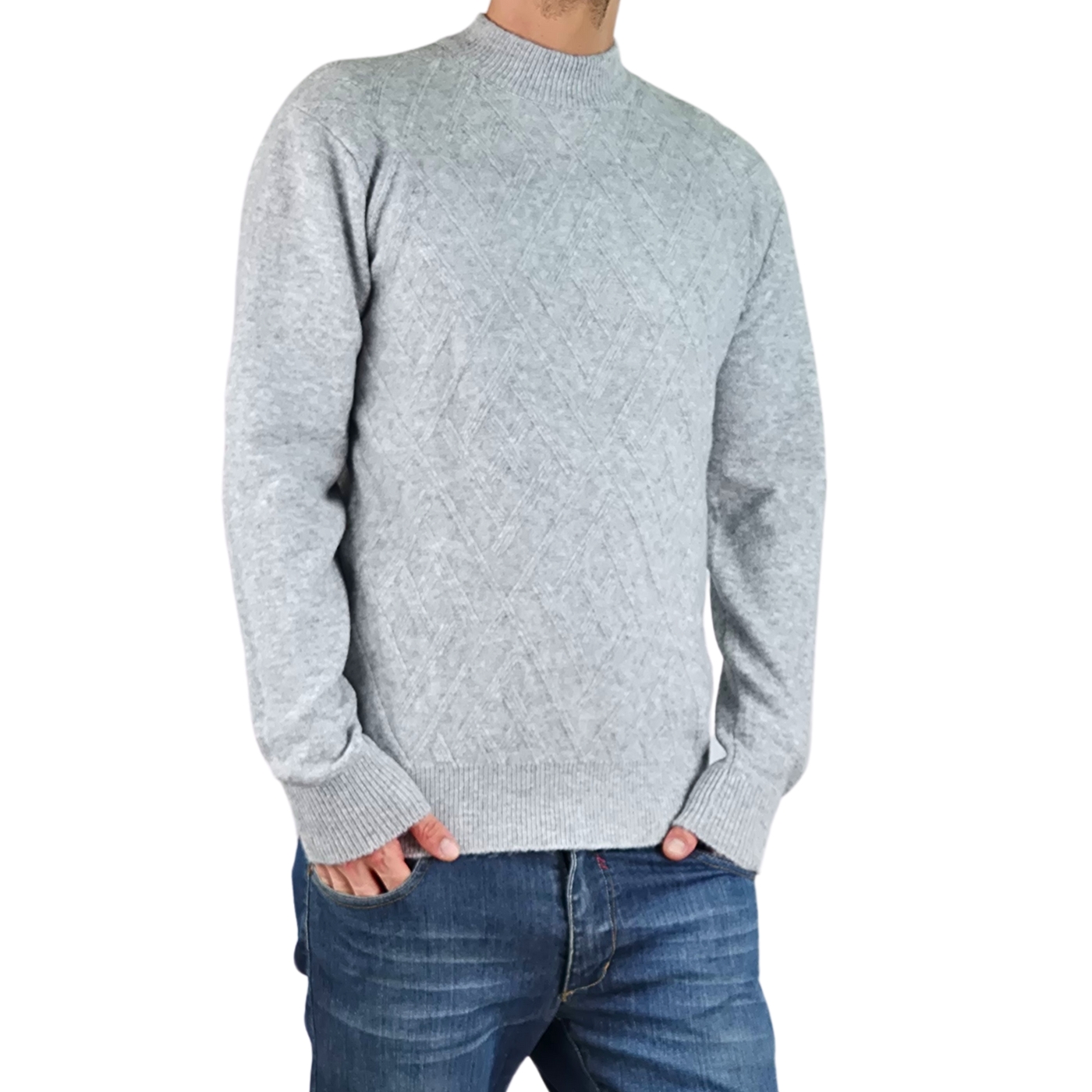 SWEATER TEJIDO HOMBRE ALGODON CUELLO REDONDO TEXTURA COLORES 7186 - 2