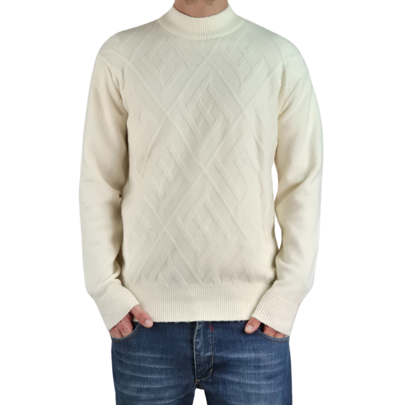 SWEATER TEJIDO HOMBRE ALGODON CUELLO REDONDO TEXTURA COLORES 7186 - 3