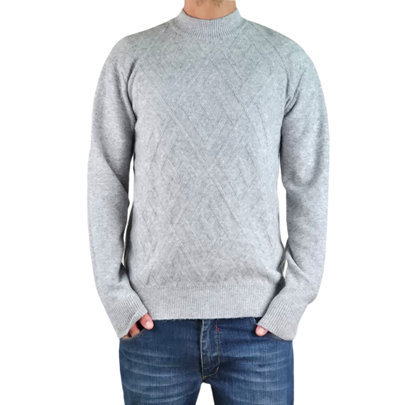 SWEATER TEJIDO HOMBRE ALGODON CUELLO REDONDO TEXTURA COLORES 7186 - 3