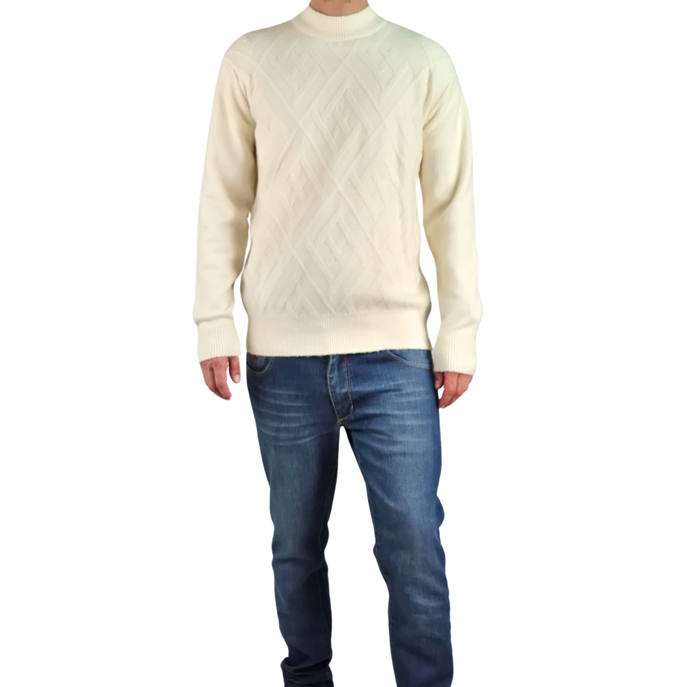 SWEATER TEJIDO HOMBRE ALGODON CUELLO REDONDO TEXTURA COLORES 7186 - 4