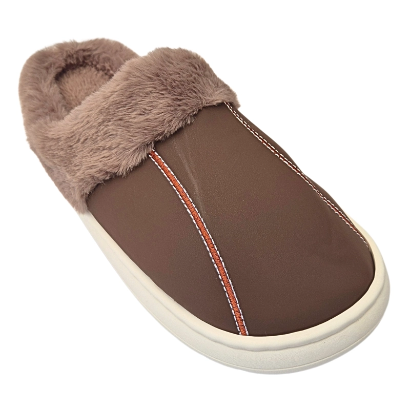 PANTUFLA DESCANSO HOMBRE TIPO ECO CUERO SUELA CONFORTABLE 2024-15 - 1