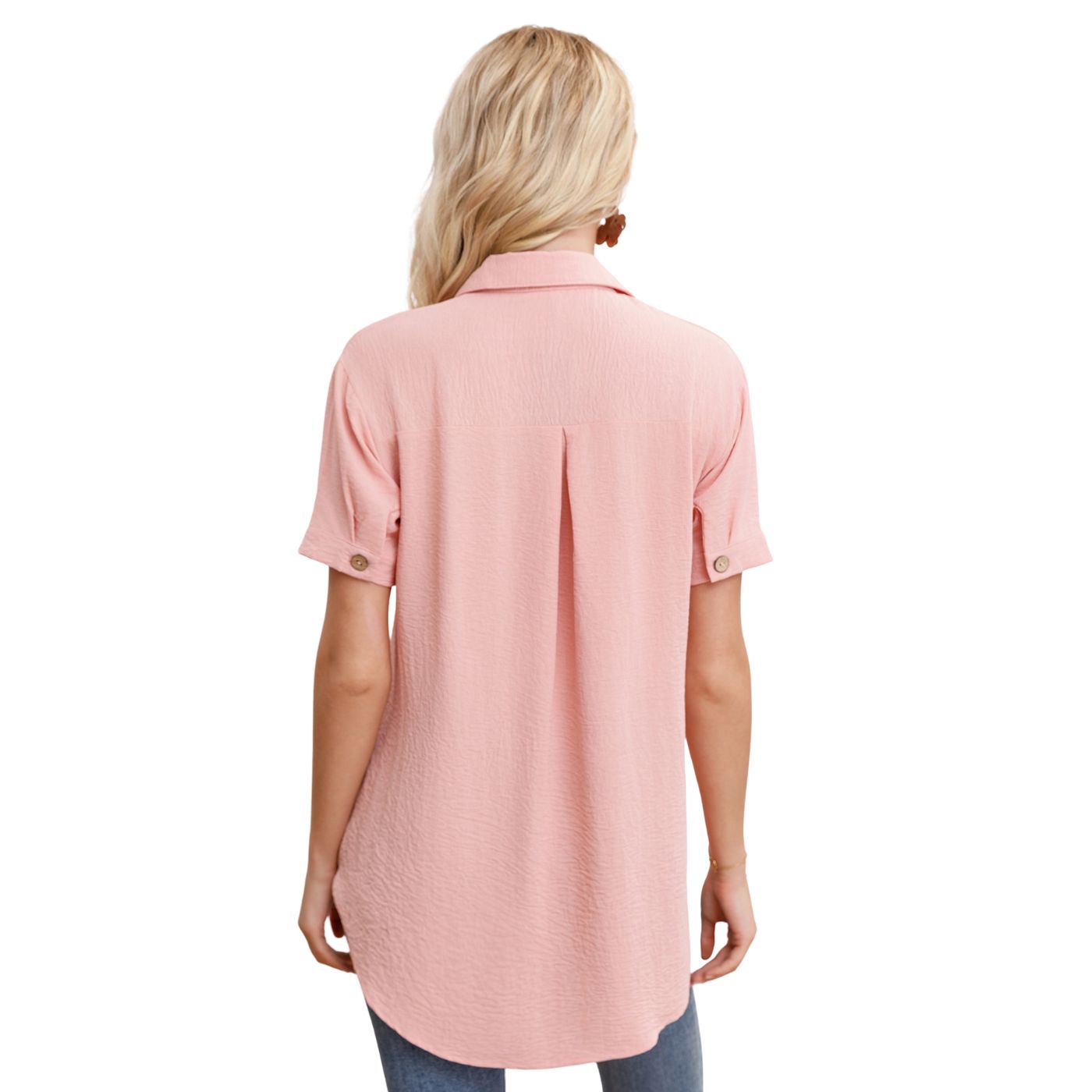 BLUSA MUJER MANGA CORTA ALGODON BOTONES 0055 - 3