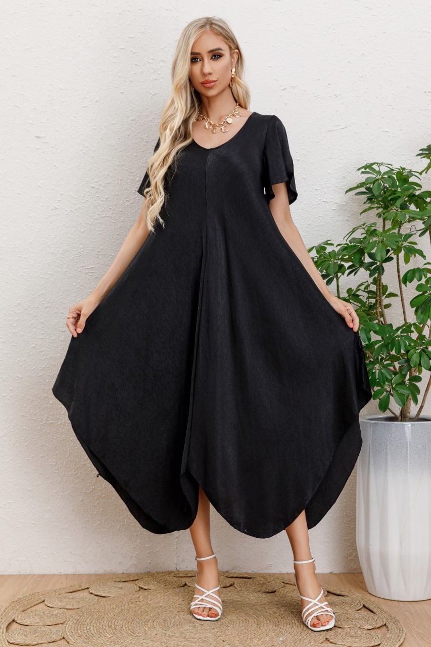 MAXI VESTIDO LARGO ASIME TRICO MANGA CORTA VERANO PREMIUM 3320 - 2