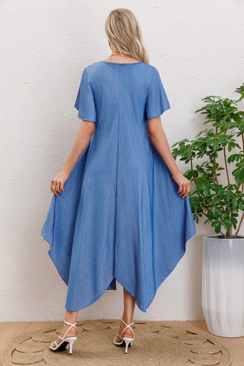 MAXI VESTIDO LARGO ASIME TRICO MANGA CORTA VERANO PREMIUM 3320 - 2