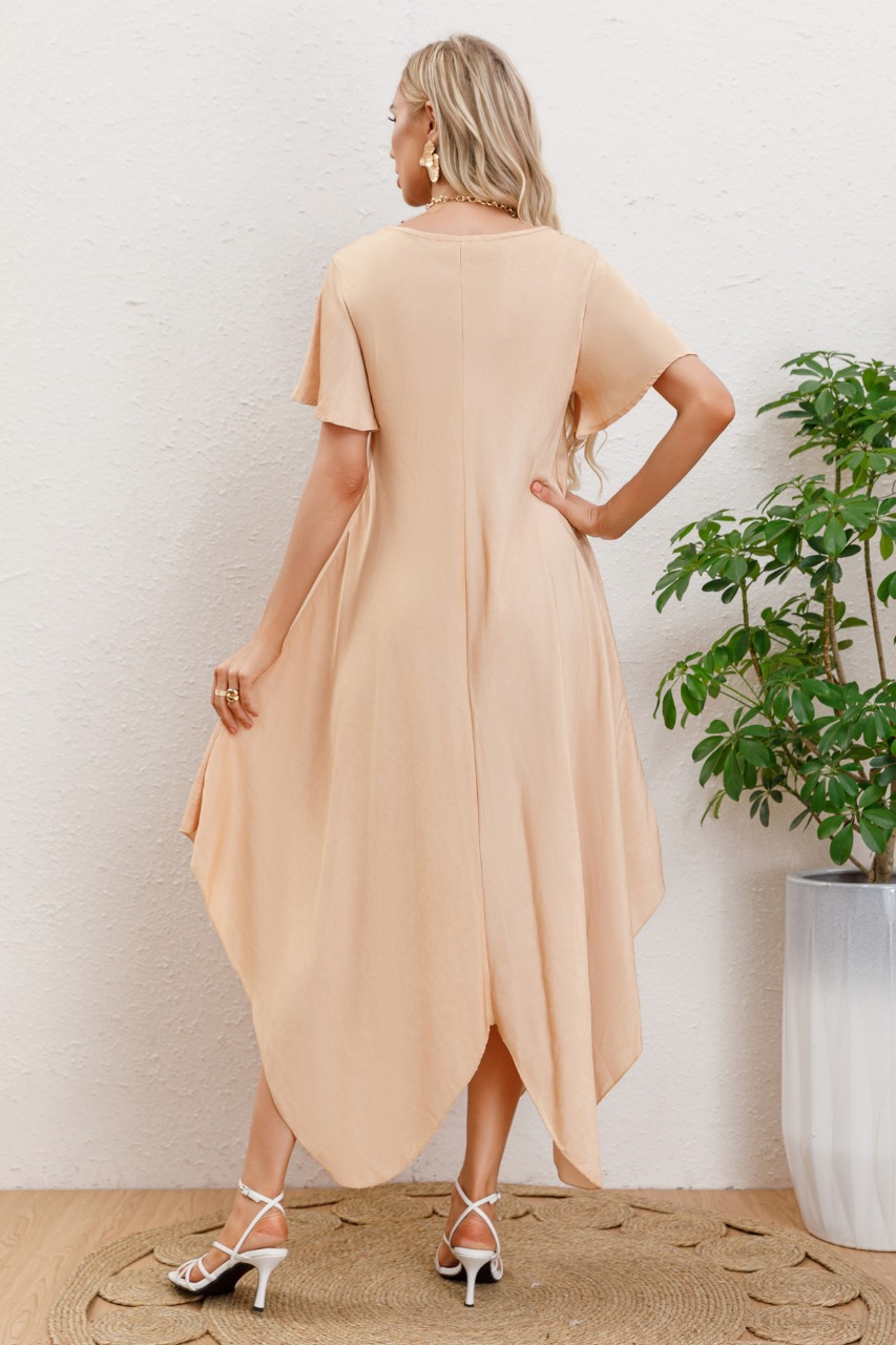 MAXI VESTIDO LARGO ASIME TRICO MANGA CORTA VERANO PREMIUM 3320 - 3