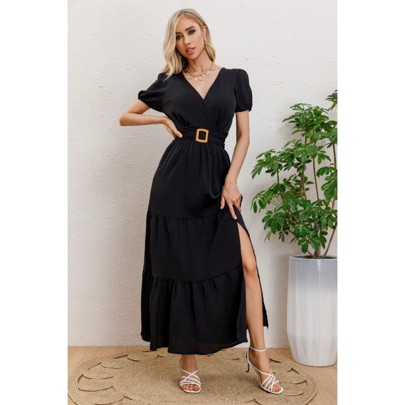 MAXI VESTIDO LARGO PRIMAVERA MUJER CASUAL EVENTOS CINTURON 3333 - 1