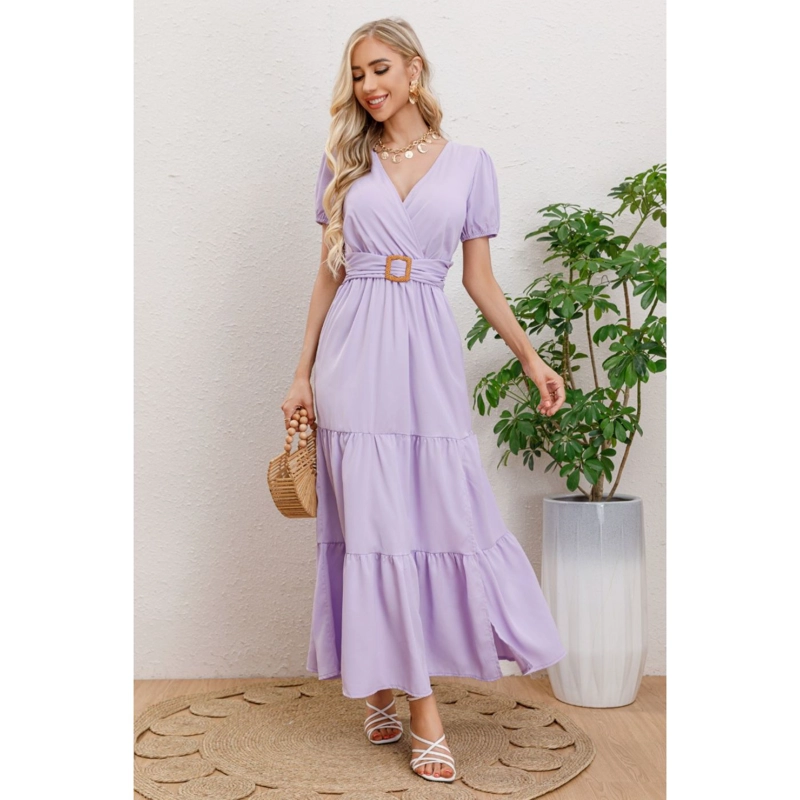 MAXI VESTIDO LARGO PRIMAVERA MUJER CASUAL EVENTOS CINTURON 3333 - 1