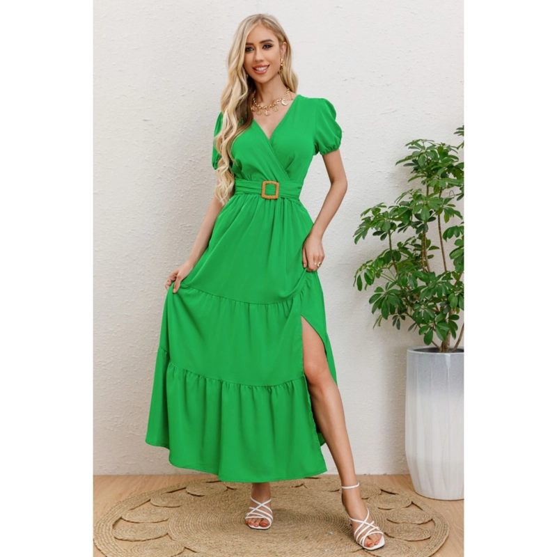 MAXI VESTIDO LARGO PRIMAVERA MUJER CASUAL EVENTOS CINTURON 3333 - 1