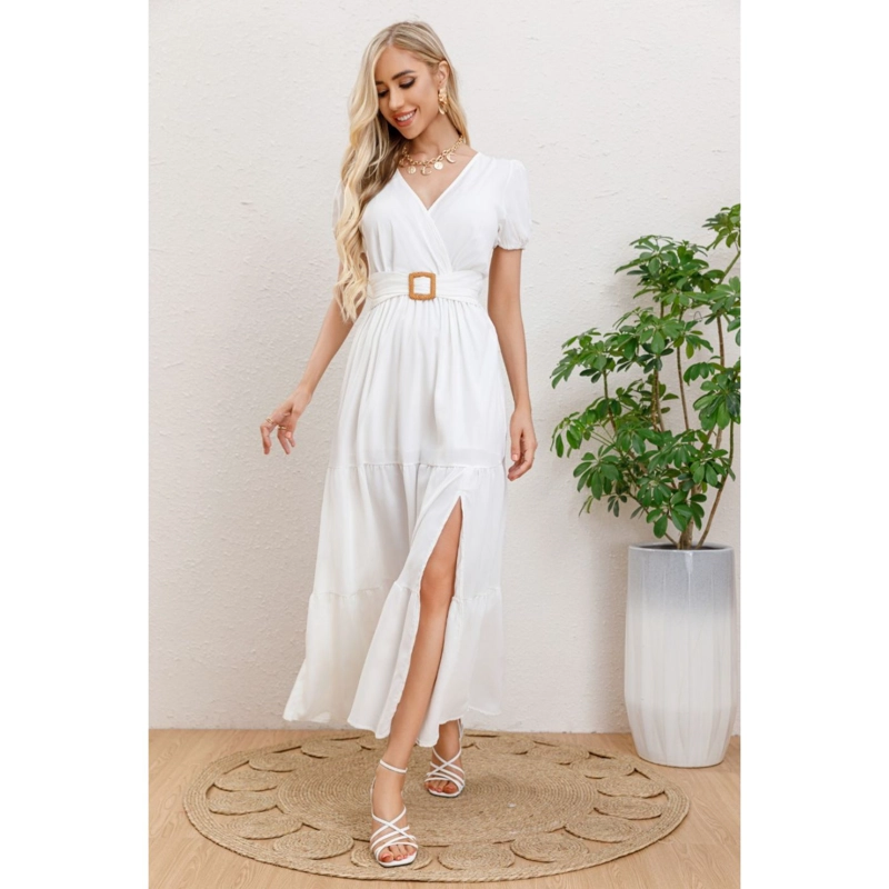 MAXI VESTIDO LARGO PRIMAVERA MUJER CASUAL EVENTOS CINTURON 3333 - 1
