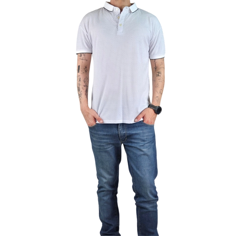 POLERA PIQUE  HOMBRE ALGODON TEXTURA SUAVE BOTONES DISEÑOS 4055 - 2
