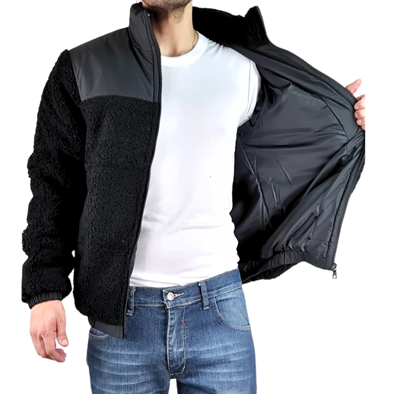 CHAQUETA TEDDY HOMBRE TIPO CORDERITO GRUESA BOLSILLOS 602 - 3