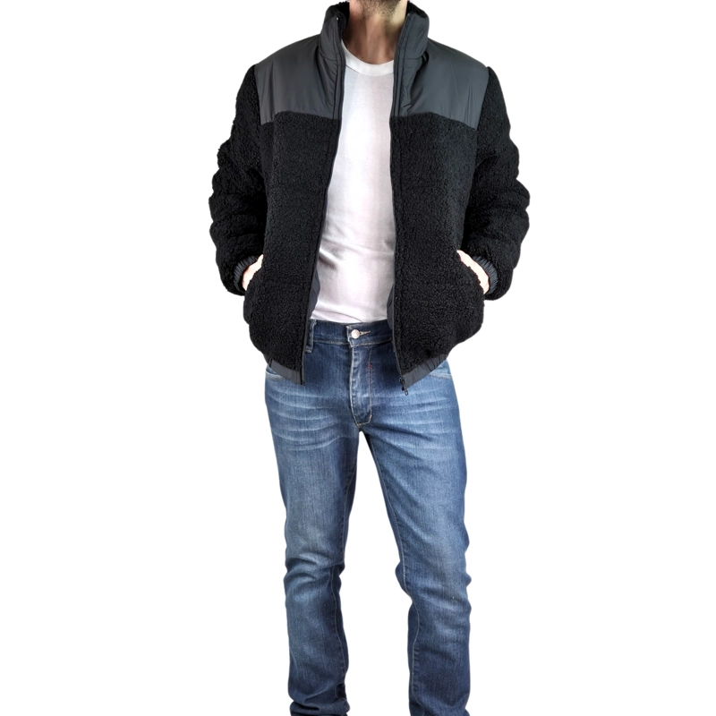 CHAQUETA TEDDY HOMBRE TIPO CORDERITO GRUESA BOLSILLOS 602 - 5