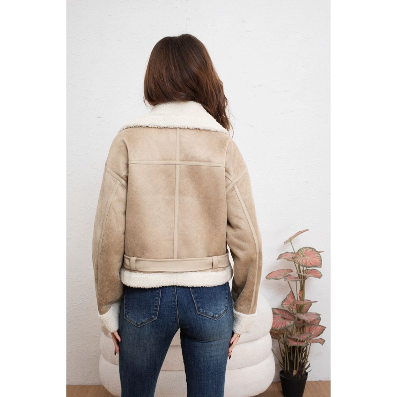 CHAQUETA CORTA AVIADORA MUJER FORRO INTERIOR CHIPORRO FULL MODA 7042 - 4