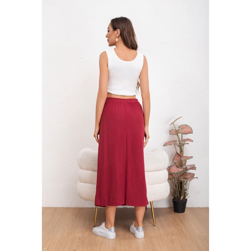 FALDA LARGA MUJER COTELE FULL ELASTICADA MODA 0122 - 4