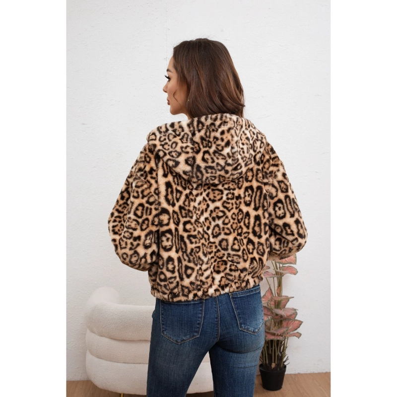 CHAQUETA CORTA MUJER MANGA LARGA PELUDA ANIMAL PRINT 6096 - 4