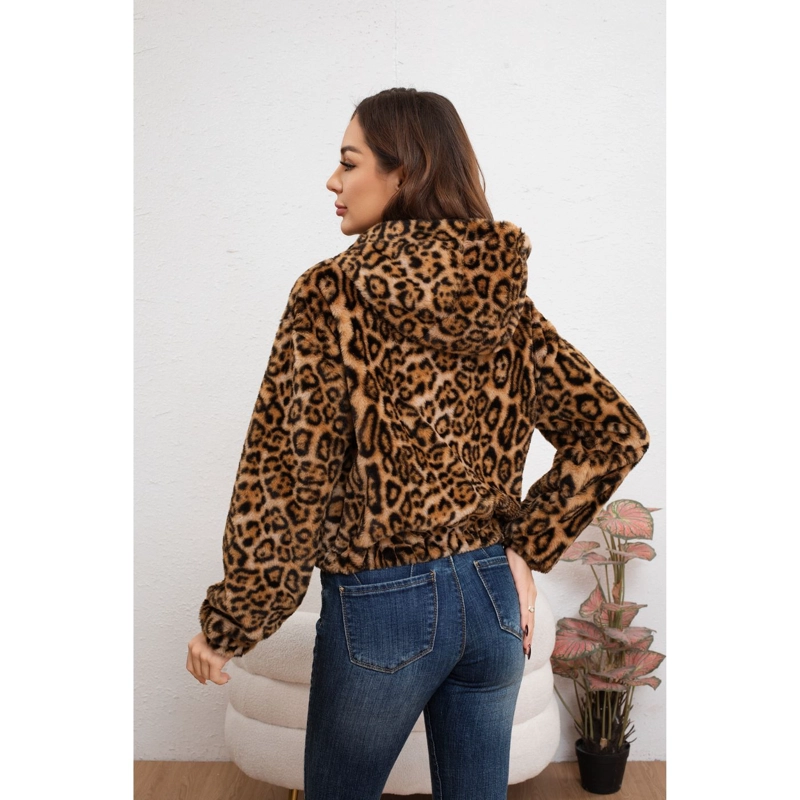 CHAQUETA CORTA MUJER MANGA LARGA PELUDA ANIMAL PRINT 6096 - 4