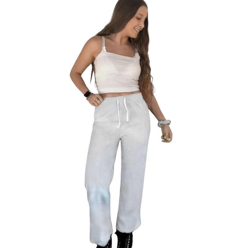 PANTALON RECTO MUJER COTELE  PIERNA ANCHA OTOÑO INVIERNO 786 - 1