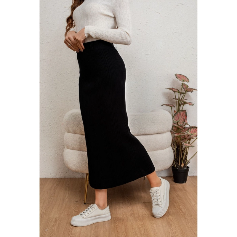 FALDA LARGA MUJER LANILLA ACANALADA FULL ELASTICADA LISA 5059 - 3
