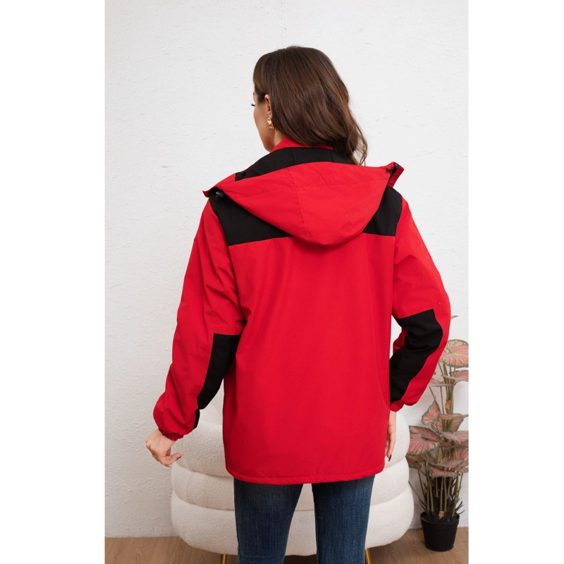 CHAQUETA MUJER CORTAVIENTO IMPERMEABLE FORRO INTERIOR PIEL CAPUCHA 007 - 3