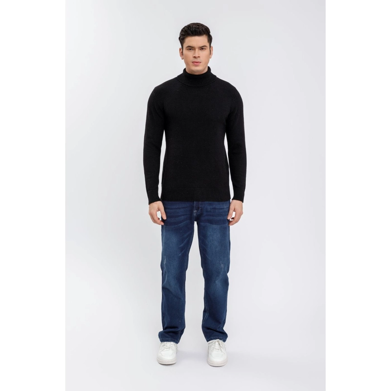 SWEATER HOMBRE TEJIDO ALGODON CUELLO ALTO COLORES 7211 - 2