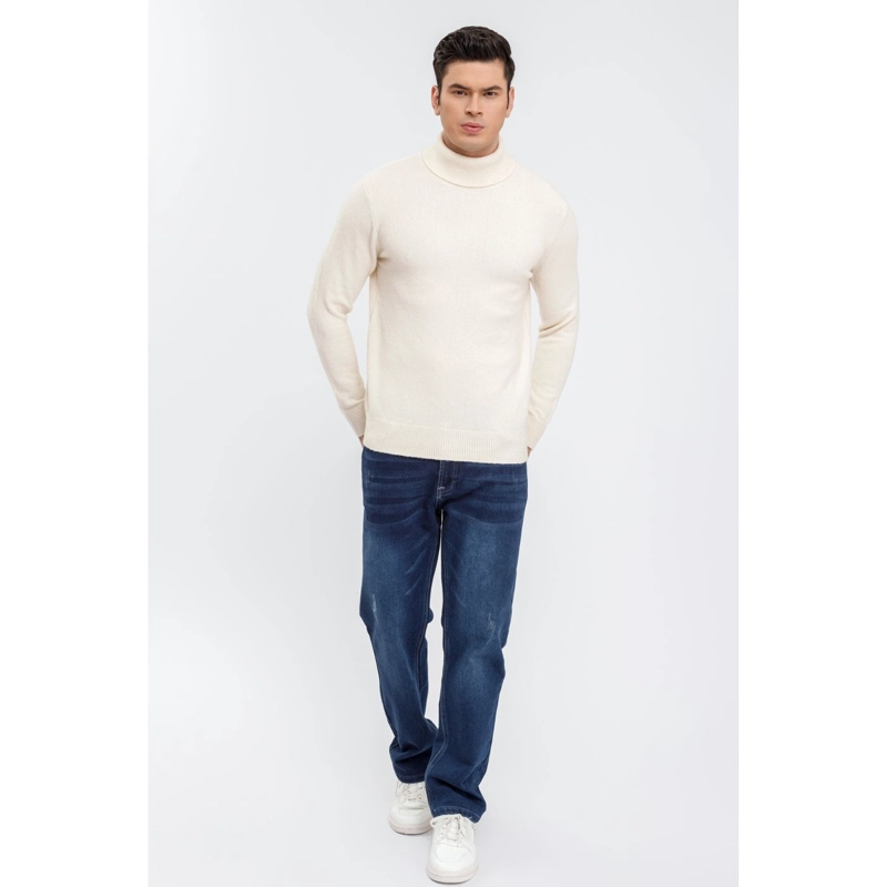 SWEATER HOMBRE TEJIDO ALGODON CUELLO ALTO COLORES 7211 - 4