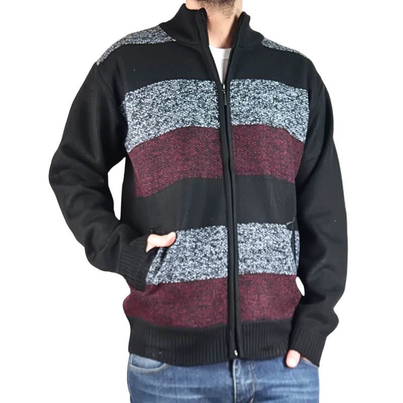 CHALECO SWEATER HOMBRE FRISADO CUELLO ALTO CIERRE COMPLETO 2115 - 1