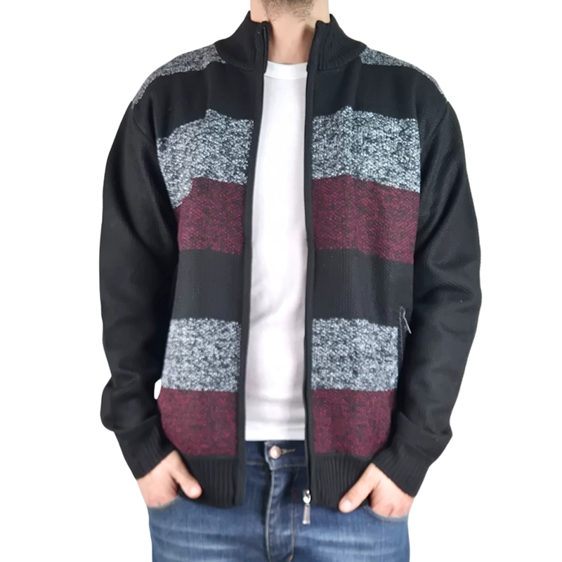 CHALECO SWEATER HOMBRE FRISADO CUELLO ALTO CIERRE COMPLETO 2115 - 2