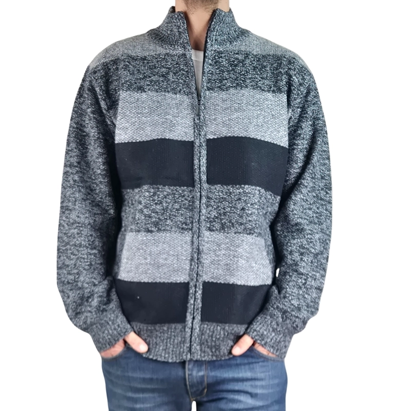 CHALECO SWEATER HOMBRE FRISADO CUELLO ALTO CIERRE COMPLETO 2115 - 4