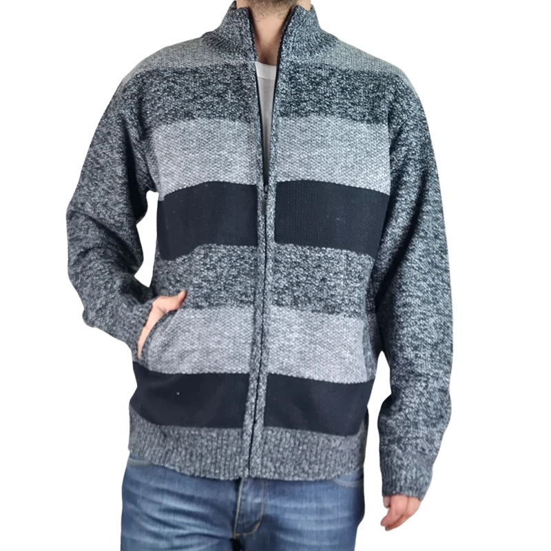 CHALECO SWEATER HOMBRE FRISADO CUELLO ALTO CIERRE COMPLETO 2115 - 5