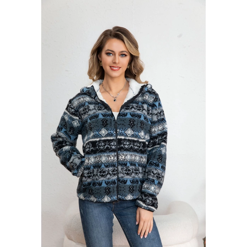 CHAQUETA MUJER POLERON E TNICO INVIERNO FORRO INTERIOR PIEL CIERRE 7569 - 1