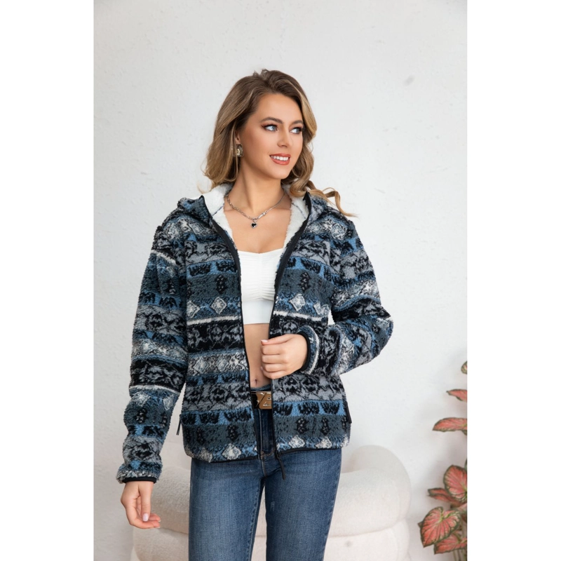 CHAQUETA MUJER POLERON E TNICO INVIERNO FORRO INTERIOR PIEL CIERRE 7569 - 2