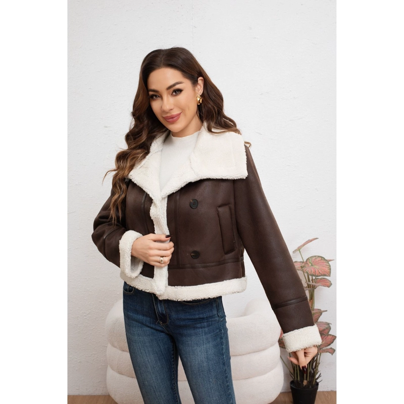 CHAQUETA MUJER TIPO PILOTO CRUZADA BOTONES FORRO INTERIOR CHIPORRO 7043 - 2
