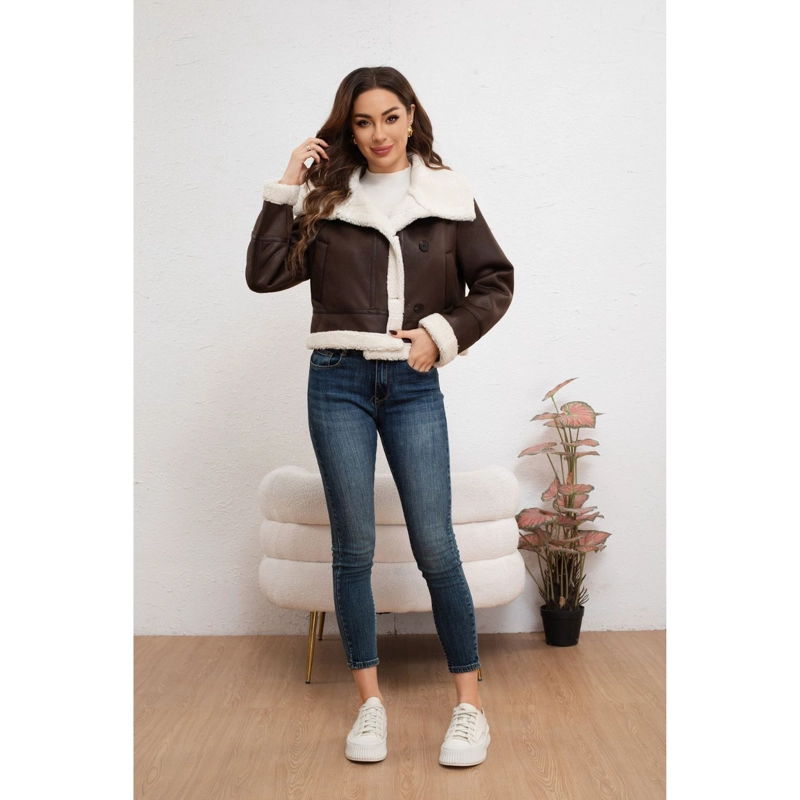 CHAQUETA MUJER TIPO PILOTO CRUZADA BOTONES FORRO INTERIOR CHIPORRO 7043 - 4