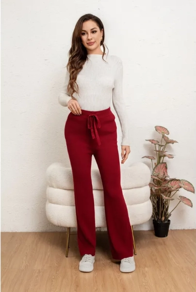 PANTALON CALZA MUJER RECTO LANILLA TIRO ALTO FULL ELASTICADO 5052 - 1