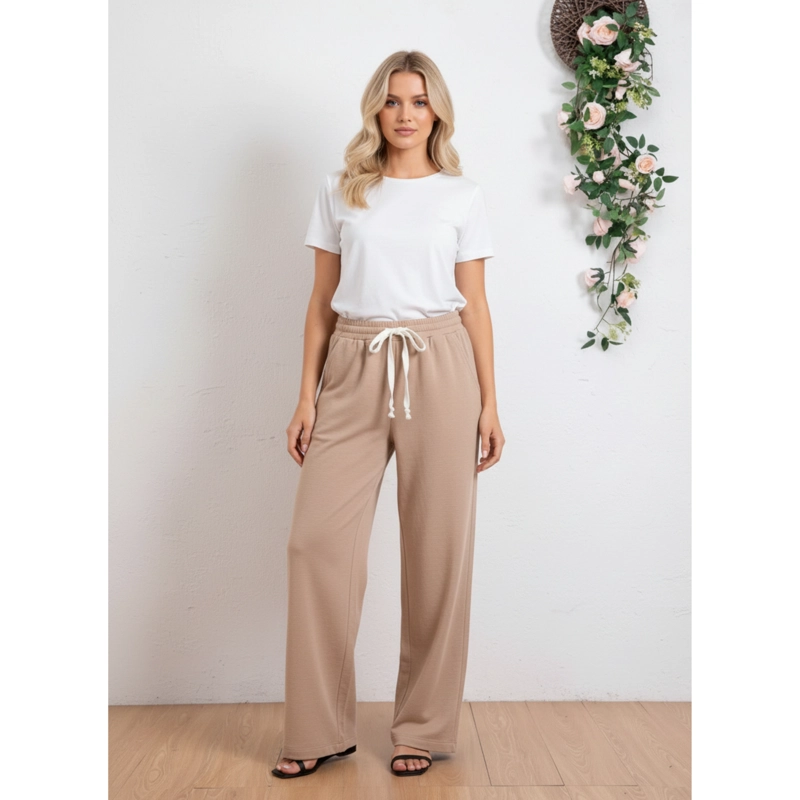 PANTALON MUJER RECTO CASUAL PRIMAVERA VERANO ALGODON TIRO ALTO 318 - 1