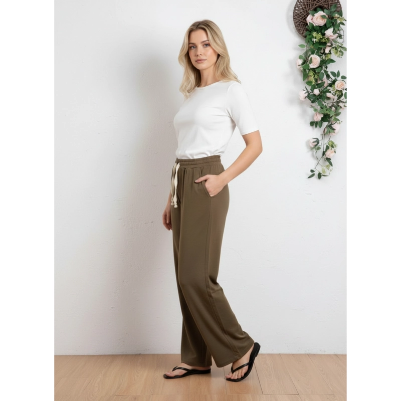 PANTALON MUJER RECTO CASUAL PRIMAVERA VERANO ALGODON TIRO ALTO 318 - 2